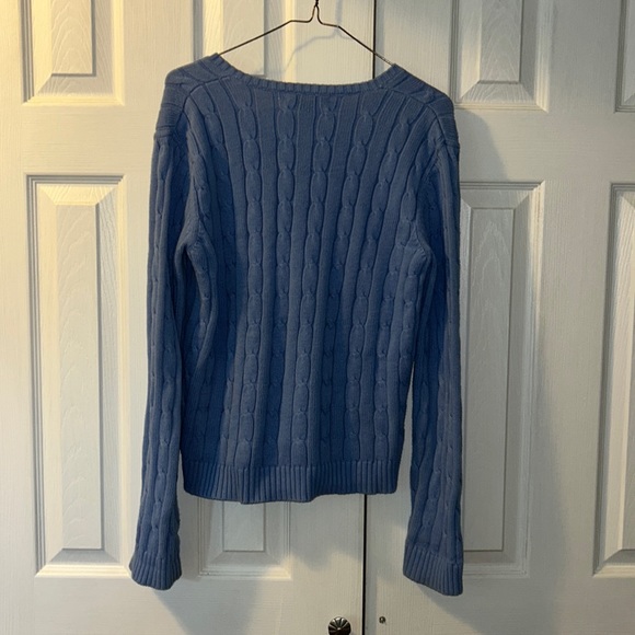 Chaps Women's Cable Knit Light Blue Sweater - Picture 2 of 4